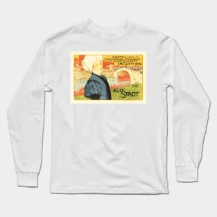 Otto Fischer 'Die Alte Stadt' dated Dresden 1896 Vintage German Art Nouveau Long Sleeve T-Shirt